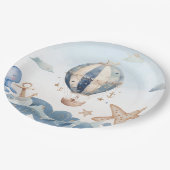 Heißluftballon Kinderdusche Pappteller (Schrägansicht)