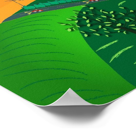 Heißluftballon Kunst Poster (Ecke)