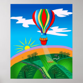 Heißluftballon Kunst Poster