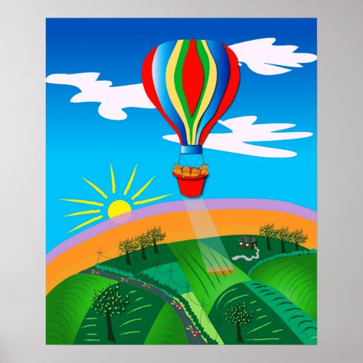 Heißluftballon Kunst Poster (Vorne)