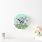 Heißluftballon Landtiere Kinder Runde Wanduhr (Zuhause)