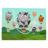 Heißluftballon Landtiere Personalisiert Große Geschenktüte (Rückseite)