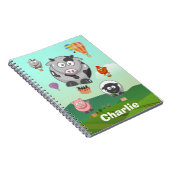 Heißluftballon Landtiere Personalisiert Notizblock (Rechte Seite)