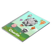 Heißluftballon Landtiere Personalisiert Notizblock (Linke Seite)