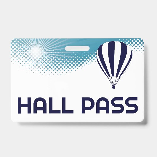 Heißluftballon-Lehrer Hall-Pass Ausweis (Vorderseite)