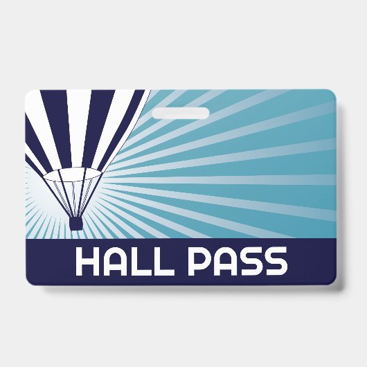Heißluftballon-Lehrer Hall-Pass Ausweis (Vorderseite)