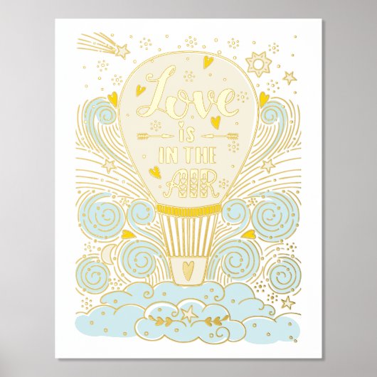Heißluftballon "Liebe ist in der Luft" Foliendrucke (Vorderseite)