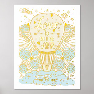Heißluftballon "Liebe ist in der Luft" Foliendrucke