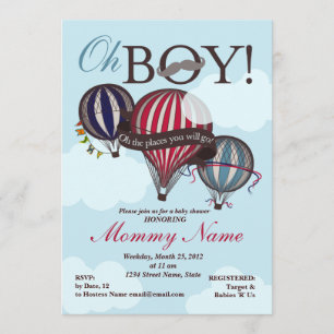 Heißluftballon Lil Man Babyshower-Einladung Einladung