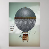 Heißluftballon Luftschiff Indigon | Steampunk Trav Poster (Vorne)