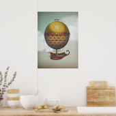 Heißluftballon Luftschiff Nautisme Steampunk Trave Poster (Küche)