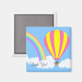 Heißluftballon Magnet - Blauer Hintergrund (Vorderseite/Rückseite)