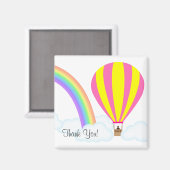Heißluftballon Magnet - Weißer Hintergrund (Vorderseite/Rückseite)