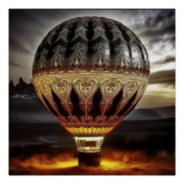 Heißluftballon mit aufwändigem Barockdesign Poster