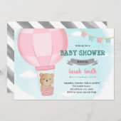 Heißluftballon mit Dusche Einladung (Vorne/Hinten)