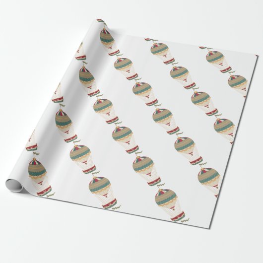 Heißluftballon mit Fahne Geschenkpapier (Ungerollt)