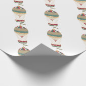 Heißluftballon mit Fahne Geschenkpapier (Ecke)