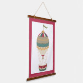 Heißluftballon mit Fahne Wandteppich Mit Holzrahmen (Gewinkelt)