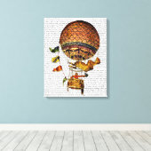 Heißluftballon mit Flaggen Leinwanddruck (Insitu (Holzboden))