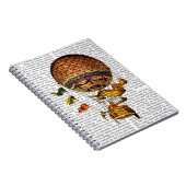 Heißluftballon mit Flaggen Notizblock (Rechte Seite)