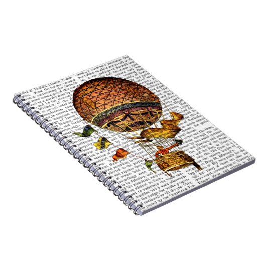 Heißluftballon mit Flaggen Notizblock (Rechte Seite)