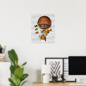 Heißluftballon mit Flaggen Poster (Heimbüro)