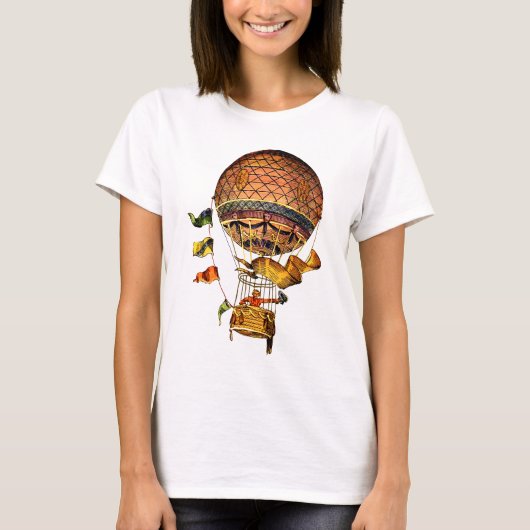 Heißluftballon mit Flaggen T-Shirt (Vorderseite)