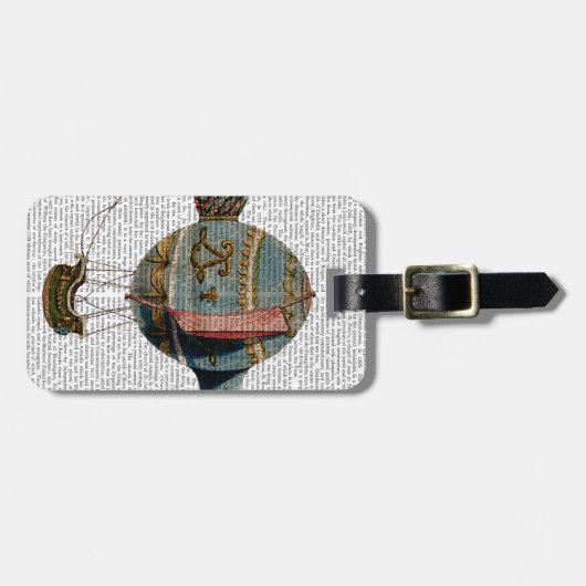 Heißluftballon mit Schwanz-Feder Gepäckanhänger (Vorderseite horizontal)