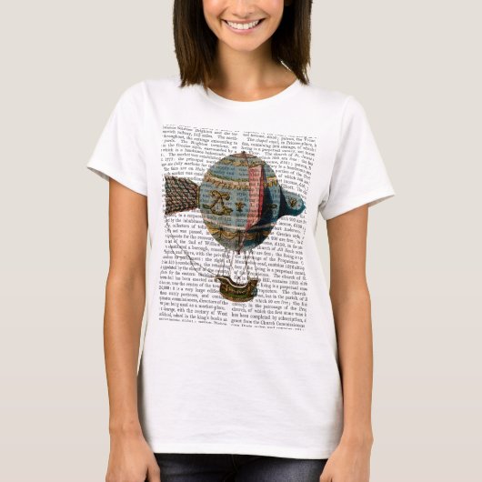 Heißluftballon mit Schwanz-Feder T-Shirt (Vorderseite)