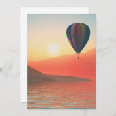 Heißluftballon mit Sonnenuntergang Feiertagskarte (Vorne/Hinten)