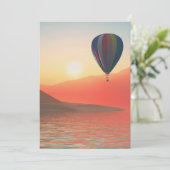 Heißluftballon mit Sonnenuntergang Feiertagskarte (Stehend Vorderseite)