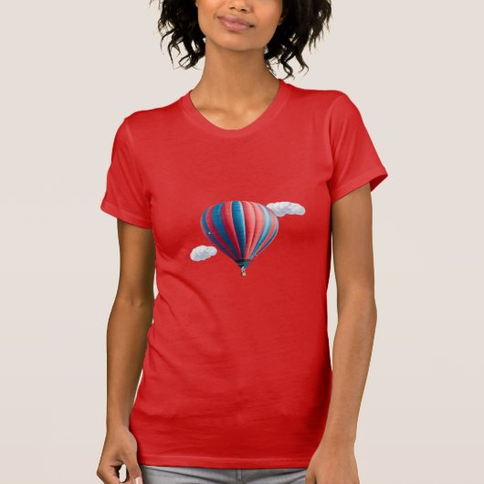 Heißluftballon mit Wolken T-Shirt (Vorderseite)