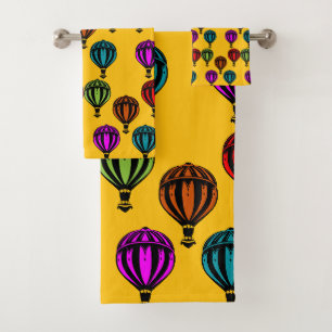 Heißluftballon-Muster Badhandtuch Set
