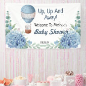 Heißluftballon nach oben und weg - Empfang vor Ort Banner