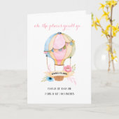 Heißluftballon neues niedliches Baby Karte (Gelbe Blume)