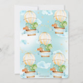 Heißluftballon Niedlich Dinosaurier Boy Baby Dusch Einladung (Rückseite)