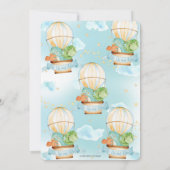 Heißluftballon Niedlich Dinosaurier Geburtstagspar Einladung (Rückseite)