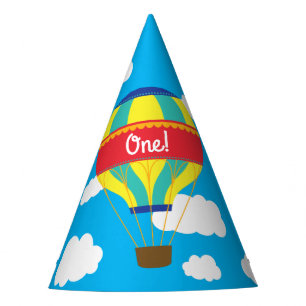 Heißluftballon Niedliche Farbgebung 1. Geburtstag Partyhütchen