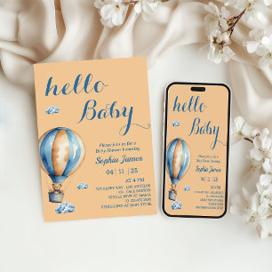 Heißluftballon - Niedliche Teddy Bear Baby Dusche Einladung