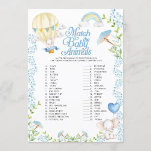 Heißluftballon passt zum Baby Animals Game Einladung