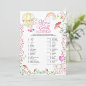 Heißluftballon passt zum Baby Animals Game Einladung (Stehend Vorderseite)