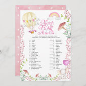 Heißluftballon passt zum Baby Animals Game Einladung (Vorne/Hinten)