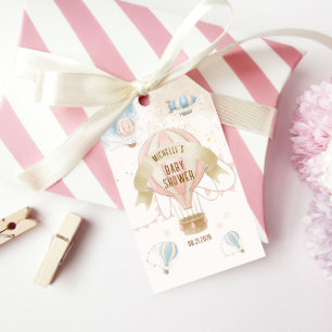 Heißluftballon Pastell-Baby-Party  Geschenkanhänger