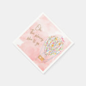 Heißluftballon Pink Aquarellpapier Napf Serviette (Ecke)