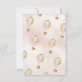 Heißluftballon Pink Boho 1. Geburtstag Einladung (Rückseite)