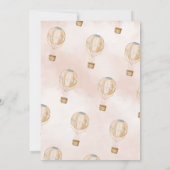 Heißluftballon Pink Boho Babydusche Einladung (Rückseite)