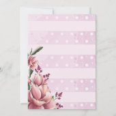 Heißluftballon Pink Floral Erster Geburtstag Einladung (Rückseite)