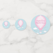 Heißluftballon Pink Girl Konfetti (Rückseiten)