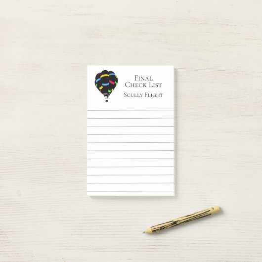 Heißluftballon Post-it Klebezettel (Auf Schreibtisch)