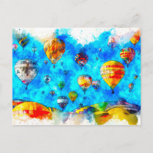 Heißluftballon Postkarte